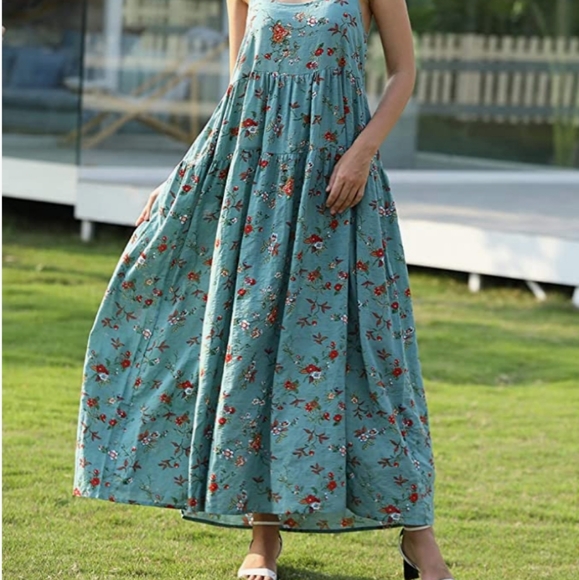 Women Casual Loose Bohemian Floral Print Dresses - Picture 9 of 12